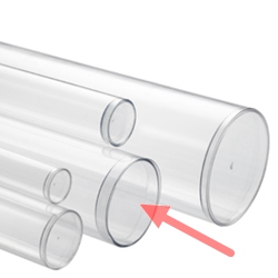  sealed bottom clear plastic round tubes Plastic bottom cover