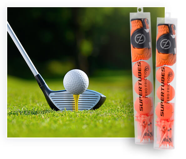 Plastic tube packing is used in golf balls