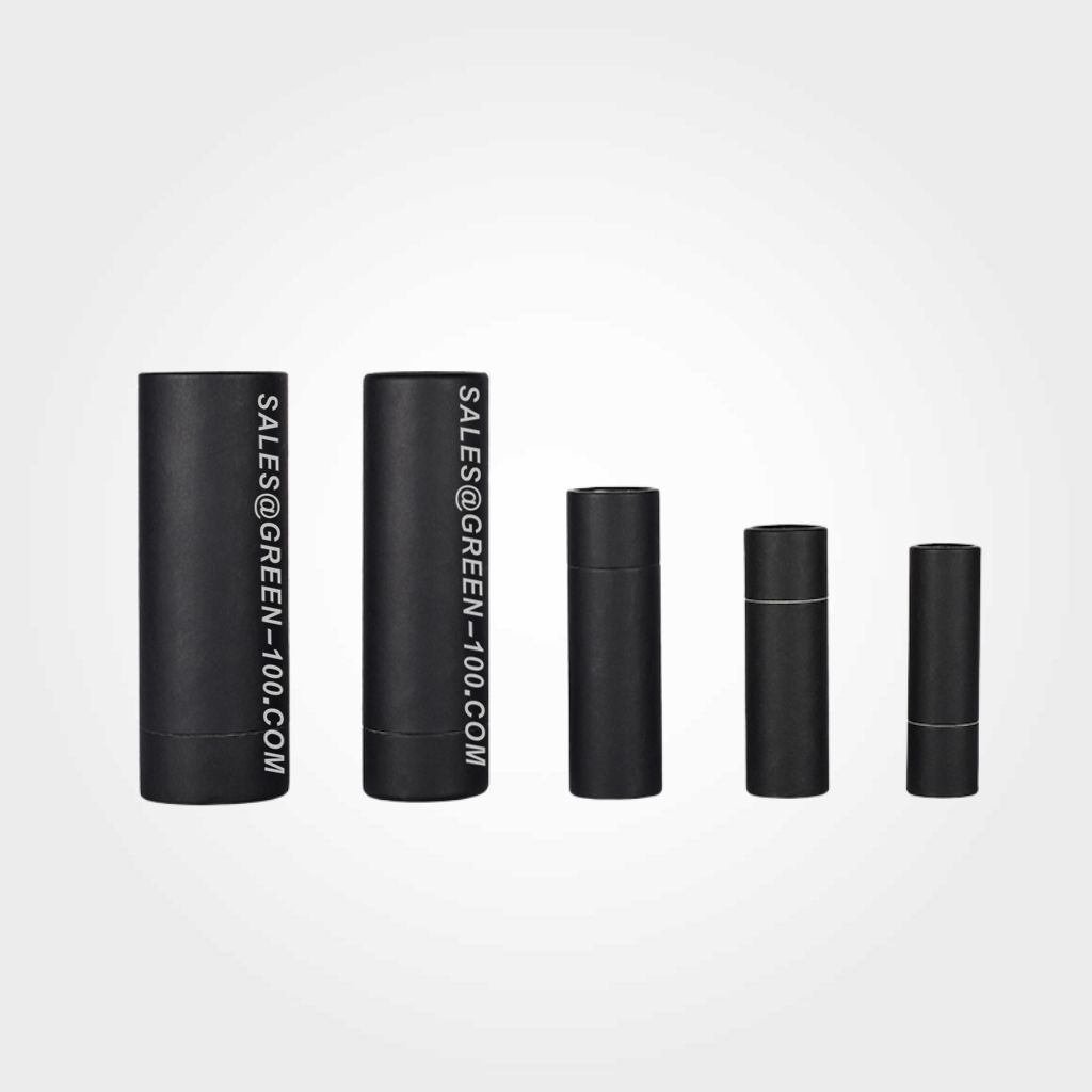black paper lip balm tubes